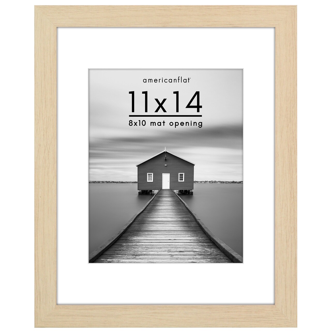 Americanflat Picture Frame with Wide Molding with Mat - Modern Wide Picture Frame - Plexiglass Cover - Hanging Hardware - Includes Easel